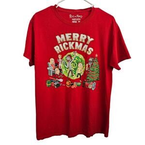 Rick & Morty Adult Swim "Merry Rickmas" Christmas Shirt Size M